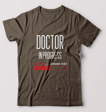 Load image into Gallery viewer, Doctor in progress T-Shirt for Men-S(38 Inches)-Olive Green-Ektarfa.online
