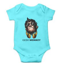 Load image into Gallery viewer, Geek Monkey Kids Romper For Baby Boy/Girl-0-5 Months(18 Inches)-Sky Blue-Ektarfa.online
