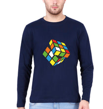 Load image into Gallery viewer, Rubik&#39;s Cube Full Sleeves T-Shirt for Men-Navy Blue-Ektarfa.online
