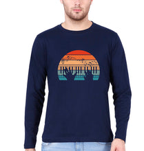 Load image into Gallery viewer, Piano Full Sleeves T-Shirt for Men-Navy Blue-Ektarfa.online

