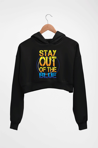 PUBG Stay Out Of The Blue Crop HOODIE FOR WOMEN-Black-Ektarfa.online