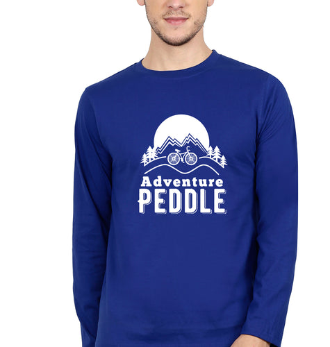 Cycling Adventure Full Sleeves T-Shirt for Men-Royal Blue-Ektarfa.online
