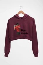 Load image into Gallery viewer, Tiger Woods Crop HOODIE FOR WOMEN-Maroon-Ektarfa.online
