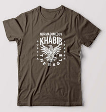 Load image into Gallery viewer, Khabib The Eagle Nurmagomedov T-Shirt for Men-S(38 Inches)-Olive Green-Ektarfa.online
