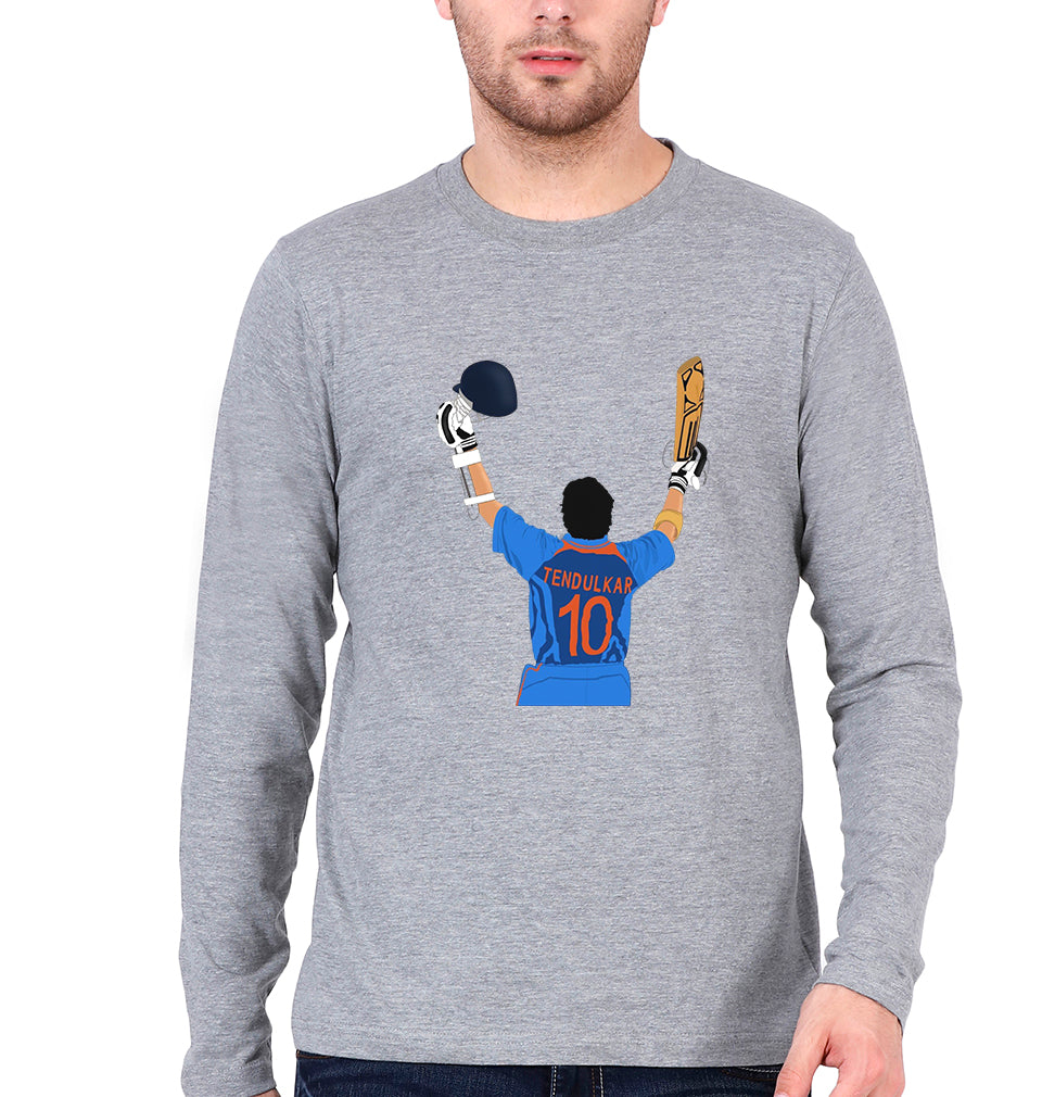 Sachin Tendulkar Full Sleeves T-Shirt for Men-Grey Melange-Ektarfa.online
