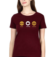 Load image into Gallery viewer, Coder T-Shirt for Women-Maroon-Ektarfa.online
