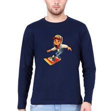 Load image into Gallery viewer, Subway Surfers Full Sleeves T-Shirt for Men-S(38 Inches)-Navy Blue-Ektarfa.online
