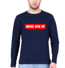 Load image into Gallery viewer, Never Give UP Full Sleeves T-Shirt for Men-Navy Blue-Ektarfa.online
