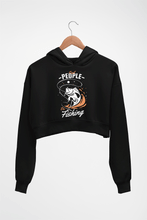 Load image into Gallery viewer, Fishing Crop HOODIE FOR WOMEN-Black-Ektarfa.online
