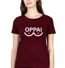 Load image into Gallery viewer, Oppai T-Shirt for Women-XS(32 Inches)-Maroon-Ektarfa.online
