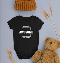 Load image into Gallery viewer, Born to be awsome Stay Strong Kids Romper For Baby Boy/Girl-0-5 Months(18 Inches)-Black-Ektarfa.online
