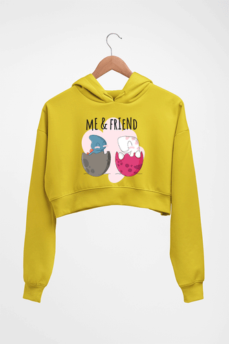 Dragon Crop HOODIE FOR WOMEN-Mustard Yellow-Ektarfa.online