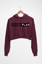 Load image into Gallery viewer, God&#39;s plan Crop HOODIE FOR WOMEN-Maroon-Ektarfa.online
