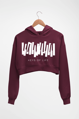 Piano Crop HOODIE FOR WOMEN-Maroon-Ektarfa.online
