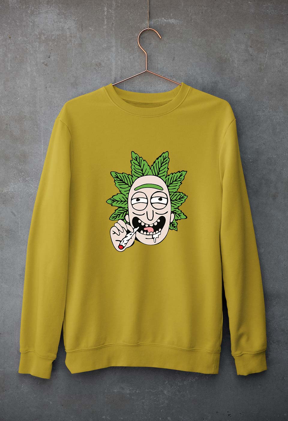 Rick and Morty Unisex Sweatshirt for Men/Women-Mustard Yellow-Ektarfa.online