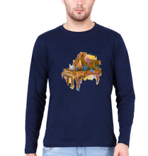 Load image into Gallery viewer, Piano Full Sleeves T-Shirt for Men-Navy Blue-Ektarfa.online

