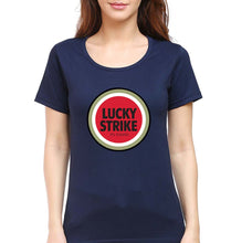 Load image into Gallery viewer, Lucky Strike T-Shirt for Women-XS(32 Inches)-Navy Blue-Ektarfa.online
