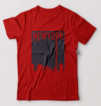 Load image into Gallery viewer, New York T-Shirt for Men-S(38 Inches)-Red-Ektarfa.online
