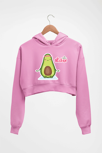 Avocado Relax Crop HOODIE FOR WOMEN-Light Baby Pink-Ektarfa.online