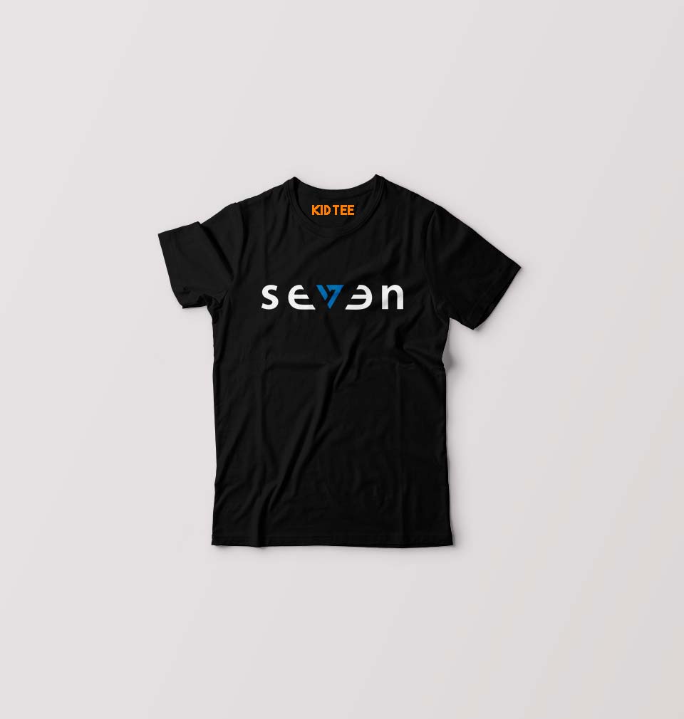 Seven MS Dhoni Kids T-Shirt for Boy/Girl-Black-Ektarfa.online