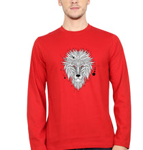 Load image into Gallery viewer, Lion Full Sleeves T-Shirt for Men-S(38 Inches)-Red-Ektarfa.online
