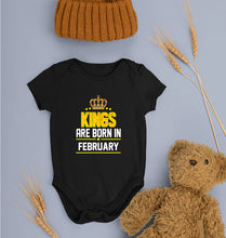 Load image into Gallery viewer, Kings Are Born In February Kids Romper For Baby Boy/Girl-0-5 Months(18 Inches)-Black-Ektarfa.online
