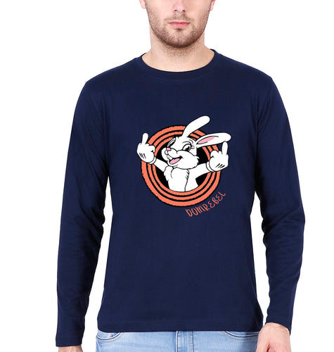 Domrebel Bunny Full Sleeves T-Shirt for Men-Navy Blue-Ektarfa.online