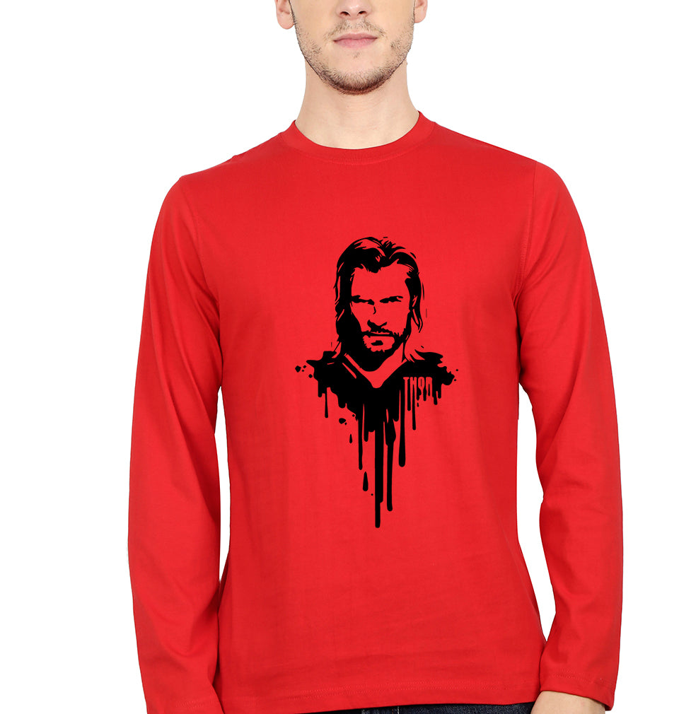 Thor Superhero Full Sleeves T-Shirt for Men-Red-Ektarfa.online