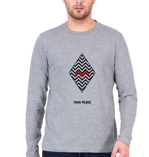 Twin Peaks Full Sleeves T-Shirt for Men-Grey Melange-Ektarfa.online