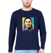 Load image into Gallery viewer, Ronaldinho Full Sleeves T-Shirt for Men-S(38 Inches)-Navy Blue-Ektarfa.online
