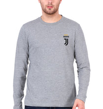 Load image into Gallery viewer, Juventus Logo Full Sleeves T-Shirt for Men-Grey Melange-Ektarfa.online
