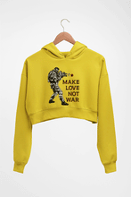 Load image into Gallery viewer, Guns N&#39; Roses Make Love Not War Crop HOODIE FOR WOMEN-Mustard Yellow-Ektarfa.online

