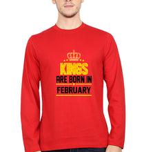 Load image into Gallery viewer, Kings Are Born In February Full Sleeves T-Shirt for Men-Red-Ektarfa.online
