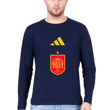 Load image into Gallery viewer, Spain Football Full Sleeves T-Shirt for Men-Navy Blue-Ektarfa.online
