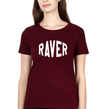 Load image into Gallery viewer, Raver T-Shirt for Women-XS(32 Inches)-Maroon-Ektarfa.online
