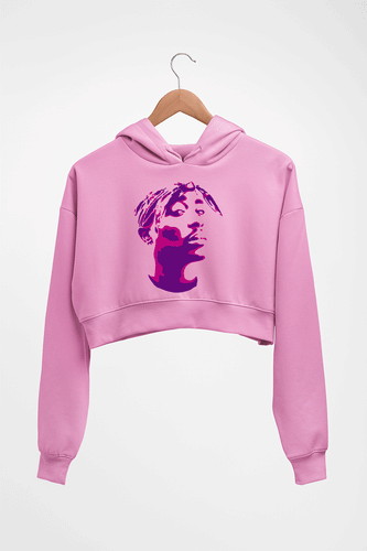 Tupac 2Pac Crop HOODIE FOR WOMEN-Light Baby Pink-Ektarfa.online