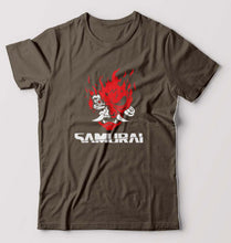 Load image into Gallery viewer, Cyberpunk Samurai T-Shirt for Men-S(38 Inches)-Olive Green-Ektarfa.online
