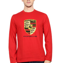 Load image into Gallery viewer, Porsche Logo Full Sleeves T-Shirt for Men-Red-Ektarfa.online
