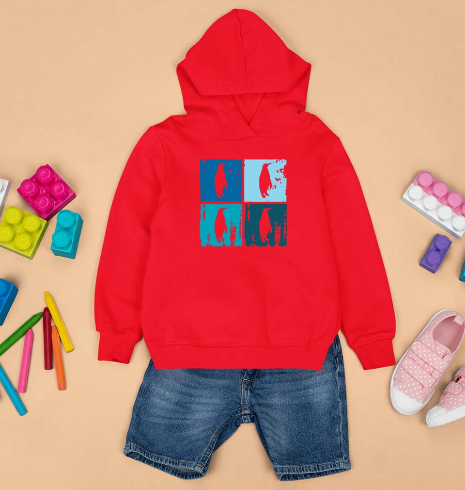 Penguins Kids Hoodie for Boy/Girl-RED-Ektarfa.online
