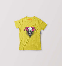 Load image into Gallery viewer, Ram Skull Kids T-Shirt for Boy/Girl-Yellow-Ektarfa.online
