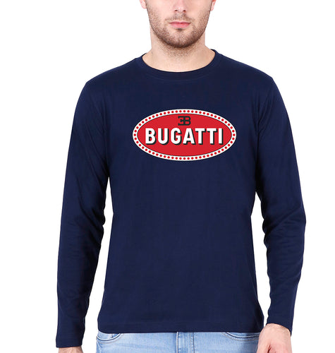 Bugatti Full Sleeves T-Shirt for Men-Navy Blue-Ektarfa.online