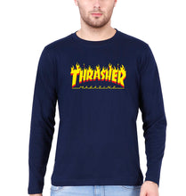 Load image into Gallery viewer, Thrasher Magzine Full Sleeves T-Shirt for Men-Navy Blue-Ektarfa.online
