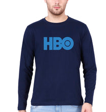 Load image into Gallery viewer, HBO Full Sleeves T-Shirt for Men-S(38 Inches)-Navy Blue-Ektarfa.online
