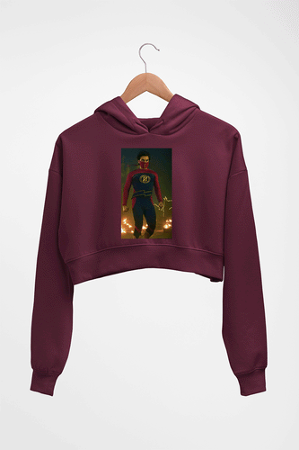 Minnal Murali Crop HOODIE FOR WOMEN-Maroon-Ektarfa.online