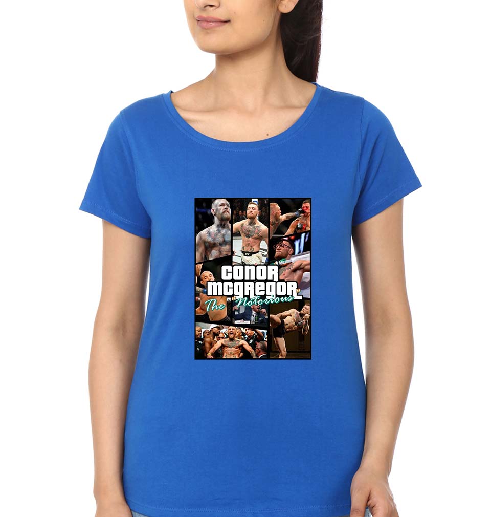 Conor McGregor UFC T-Shirt for Women-Royal Blue-Ektarfa.online