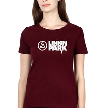 Load image into Gallery viewer, Linkin Park T-Shirt for Women-XS(32 Inches)-Maroon-Ektarfa.online
