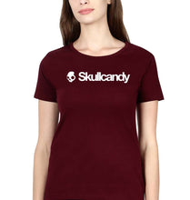 Load image into Gallery viewer, Skullcandy T-Shirt for Women-XS(32 Inches)-Maroon-Ektarfa.online
