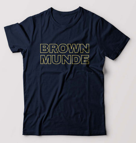 BROWN MUNDE T-Shirt for Men-S(38 Inches)-Navy Blue-Ektarfa.online