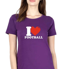 Load image into Gallery viewer, I Love Football T-Shirt for Women
