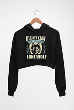 Load image into Gallery viewer, Wolf Crop HOODIE FOR WOMEN-Black-Ektarfa.online
